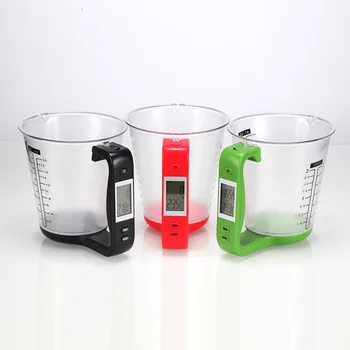 Мерный стаканчик большой емкости, Цифровые Светодиодные Электронные Кухонные Весы, Мерные стаканчики для приготовления пищи, воды, измерения температуры