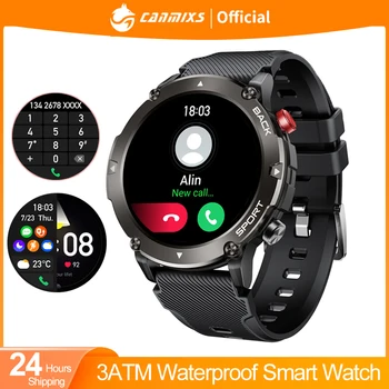 CANMIXS C21 Прочные смарт-часы Мужские 3ATM Водонепроницаемый Спортивный Фитнес-трекер Bluetooth Call Smartwatch 2022 для Android IOS Outdoor