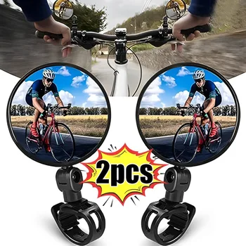 Универсальные велосипедные Зеркала, Руль велосипеда, Регулируемое Поворотное Широкоугольное зеркало заднего вида, вращающееся на 360 градусов, Аксессуары для велоспорта