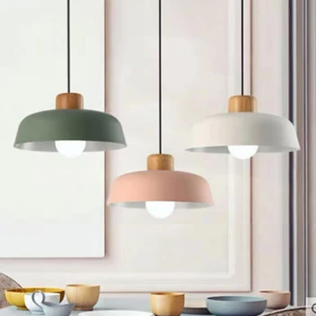 Скандинавская люстра, современные подвесные светильники для кухни ресторана, железный подвесной светильник, креативные лампы Macaron для домашнего декора