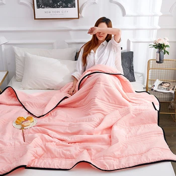 Новое выстиранное хлопковое стеганое одеяло из приятного для кожи прохладного лета, Удобные легкие охлаждающие одеяла, одеяла с кондиционером для взрослых и детей