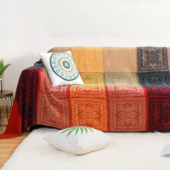 шикарное богемное клетчатое одеяло для дивана-кровати, декоративное одеяло, многоцелевое покрывало в стиле бохо, покрывало для дивана, одеяло для пикника на открытом воздухе