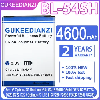 GUKEEDIANZI Сменный Аккумулятор BL-54SG 4600 мАч Для LG Optimus F7 LTE III 3 F260 F260S F260K F260L US780 BL 54SH LTE3