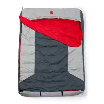 Прямоугольный спальный мешок с двойным широким капюшоном 10F / Red