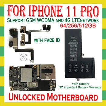 Чистый iCloud для iPhone 11 + Face ID + Оригинальный аккумулятор, комплект из трех частей, полностью протестирован, аутентичный для материнской платы iPhone