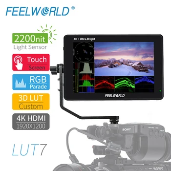 FEELWORLD LUT7 Сенсорный Экран 2200cd/m 3D LUT Зеркальный Монитор 4K HDMI 7-дюймовый Full HD 920x1200 IPS Дисплей Полевой Монитор для Камеры
