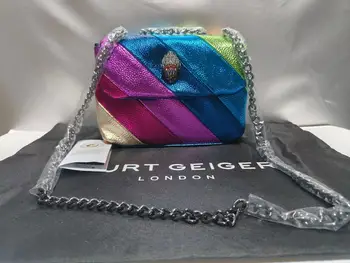 Женские сумки Eagle Mini Rainbow от kurt geiger, портативная цветная сумка через плечо, сдельная сумка через плечо с металлическим логотипом в виде бриллианта