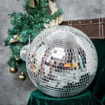25-сантиметровый шар с зеркальными тортами для дискотеки, вечеринка KTV, Рождественская елка, украшения для топперов, Светло-серебристые Светоотражающие подвесные украшения, декор
