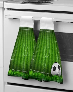 Футбол Футбольный матч Тренажерный зал Зеленые Полотенца для рук из микрофибры Впитывающие Полотенца Носовой платок Полотенце для чистки кухонной посуды