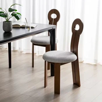 Удобный Одноместный Кожаный обеденный стул С черной обивкой, Современный Кухонный Туалетный столик, стул, Ресторанная Деревянная мебель для шезлонгов