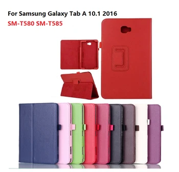 Твердый чехол из искусственной кожи для Samsung Galaxy Tab A 6 10,1 2016 с откидной Подставкой Smart Cover Для Samsung SM-T580 SM-T585
