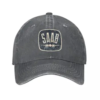 Автомобиля Saab винтаж ретро логотип бейсбольная кепка Винтаж джинсовые промывают гонки головные уборы для мужчин и для женщин открытый тренировок шапки шляпы
