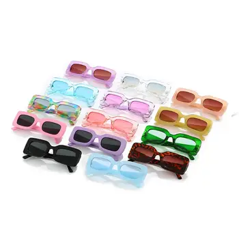 Трендовые женские очки UV400 Винтажные Мужские солнцезащитные очки Прямоугольные солнцезащитные очки Женские солнцезащитные очки Оттенки