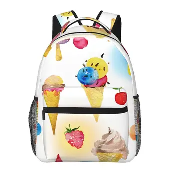 Женский мужской рюкзак, красочный набор мороженого, дорожная женская сумка, мужской рюкзак для ноутбука, сумка для книг