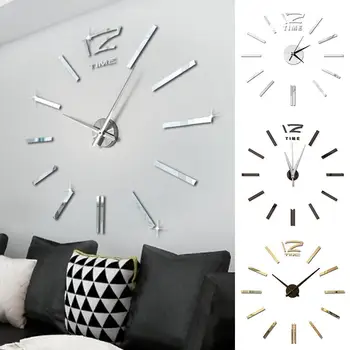 Настенные часы 3D DIY Акриловые зеркальные наклейки Гостиная Кварцевые Игольчатые часы Акриловые наклейки для гостиной Домашний декор