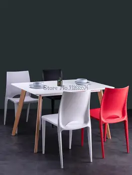 Простой стул для отдыха в скандинавском стиле, Современный Домашний обеденный стул, Штабелируемый Стол для переговоров в ресторане и отеле, Пластиковый уличный