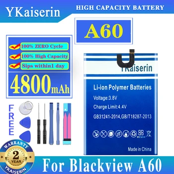100% Новый Оригинальный YKaiserin 4800 мАч Аккумулятор для Blackview A60 Smart Mobile Phone Литий-ионный Аккумулятор Batteria + Бесплатные Инструменты
