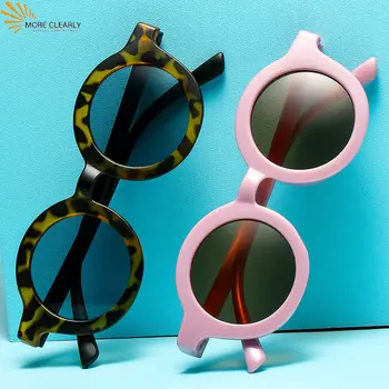 2023 Модные круглые детские солнцезащитные очки в стиле ретро, Многоцветные, милые, для мальчиков и девочек, детские очки для пикника, Винтажные очки оптом