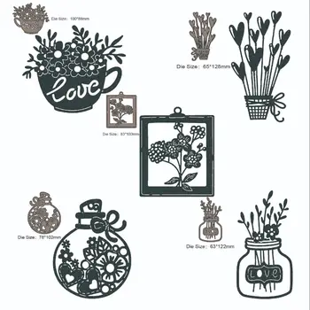 Штампы для резки металла, рельефный шаблон для украшения цветочной вазы, поздравительная открытка ручной работы, новинка 2023 года