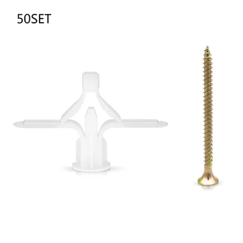 P82D 100 штук креплений из гипсокартона (50 дюбелей и 50 винтов) Сверхпрочные дюбели для расширительной трубки с защитой от вращения