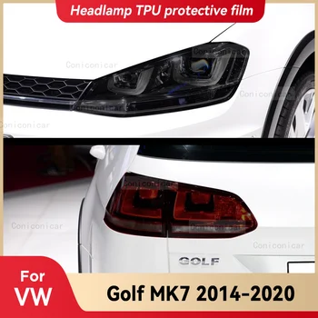 Для Volkswagen VW GOLF MK7 2014-2020 Автомобильные Фары Черная Защитная пленка из ТПУ, изменяющая Оттенок переднего света, Цветная наклейка, Аксессуары