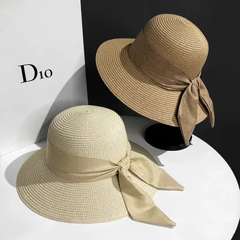 Новая мода широкими полями солнцезащитный козырек шапки крючком для пикника пляжная УФ-защита гребешок Крышка для напольного женская летняя шляпа шапки