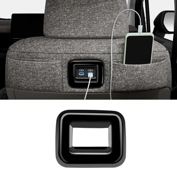 Для Toyota Sienta 2022 2023 Спинка автокресла USB-порт для зарядки Защитная крышка Рамка Отделка панели Ярко-черный RHD