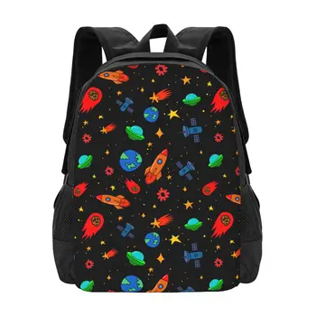 Элементы космического дизайна, классический базовый школьный рюкзак из парусины, повседневный рюкзак, офисный рюкзак для мужчин и женщин