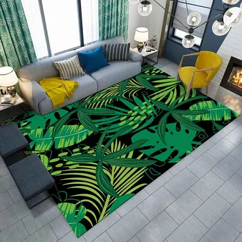 15 Размеров Коврик с акварельным рисунком из листьев тропических растений, коврик для гостиной, столовой, спальни в общежитии, домашнего декора