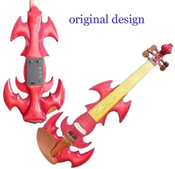 Лучшая модель fancy Crazy-1 art streamline красная электрическая скрипка с 5 струнами 4/4 # 9034