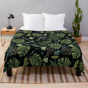 Зеленое летнее одеяло в джунглях, Мягкое большое одеяло, диван, покрывало, диваны, ретро-одеяла