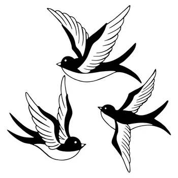 Черная Птица Стеклянные Наклейки 2D DIY Птица, Летящая В Небо Стеклянные Наклейки Силуэт 3 Шт Настенные Наклейки Для Гостиной Офисное Окно