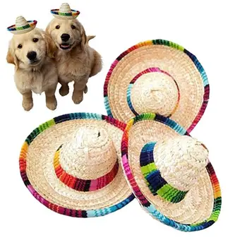 Набор из натуральной соломы, Мексиканская шляпа, Мини-Сомбреро, Украшение для детского душа, Дня Рождения, Детского Карнавала, свадебных принадлежностей.