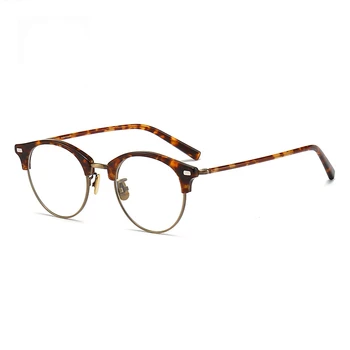 Японские женские очки в оправе, Винтажные ацетатные круглые очки для бровей, Универсальные очки для чтения без оправы для мужчин