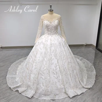 Роскошное бальное платье Эшли Кэрол, Свадебное платье 2023, Изысканное Кружевное платье принцессы из бисера, Королевское свадебное платье Vestidos De Novia