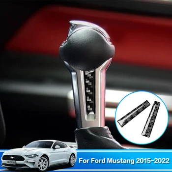2шт Ручка переключения передач из углеродного волокна для Ford Mustang 2015 2016 2018 2019 2020 2021 2022