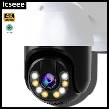 iCSee 8-мегапиксельная Wifi камера наблюдения Наружная беспроводная мини-камера безопасности 8-мегапиксельная ip-камера видеонаблюдения Ночная камера AI Отслеживание человека Icseee