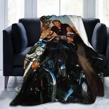 Джонни Холлидей, 3D одеяло, флисовое украшение, многофункциональные мягкие пледы для дома, уличное одеяло,