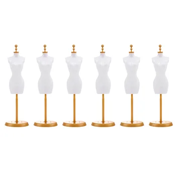 6 шт. для девочек в форме платья Съемный держатель для дисплея Подставка для моделей-манекенов Аксессуары для показа или шитья Белый