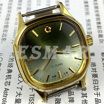33-миллиметровые Шанхайские ручные механические часы с золотым градиентным темно-зеленым циферблатом для ногтей