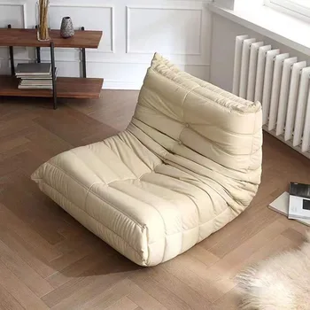 Эластичный диван Бархатное кресло для ленивой комнаты Напольный диван Игровое кресло с одним украшением Прямой диван для чтения Мебель для дома