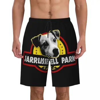 Мужские плавки с принтом собаки Jarrussell Park Джек Рассел Терьер, Быстросохнущая пляжная одежда, Пляжные Пляжные шорты, шорты для животных