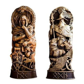Статуи скандинавских богов, Скандинавские пантеоны, Декоративные статуи норвежских богов из смолы, художественные поделки, Декоративные статуи для дома