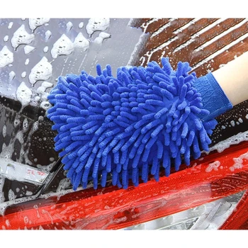 Перчатка для автомойки Синель Кораллового цвета из мягкой микрофибры, салфетка для чистки полотенец, рукавица без ворса, воск для детализации, щетка для автомойки