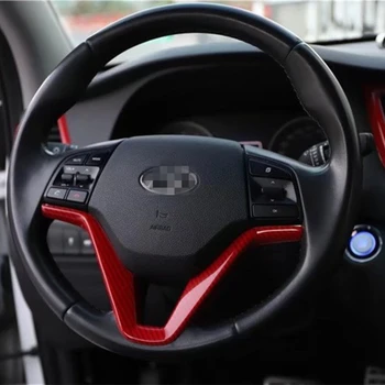 Покрытие Рулевого Колеса Автомобиля Блестками, Внутренняя Отделка для Hyundai Tucson 3th 2015 2016 2017 2018 19 LHD ABS Хромированные Аксессуары