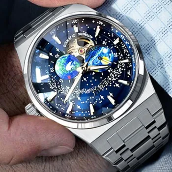 Iw Carnival Вращающийся Земной циферблат для мужских часов Автоматические наручные часы Япония Miyota Механические 24 Часа Сапфировые Relogio Masculino