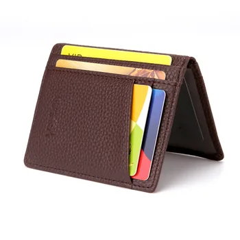 Новый тонкий винтажный мужской кошелек из искусственной кожи, короткий тонкий чехол для водительских прав, держатель кредитной карты, сумка для денег, футляр для удостоверения личности, мини-кошелек