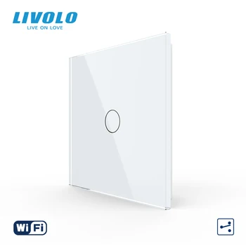 LIVOLO UK Настенный сенсорный выключатель 1Gang Cross Smart Wifi, приложение Google Home для беспроводного интеллектуального переключателя 2ways, Aleax Smart Control
