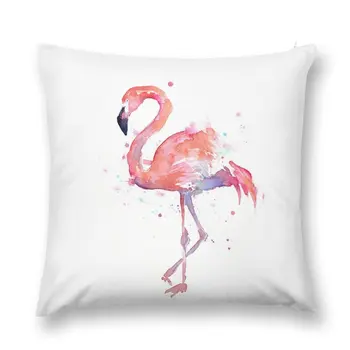 Розовый Фламинго, Акварельная иллюстрация, Подушка для броска, Роскошный чехол для подушки, Декор подушек
