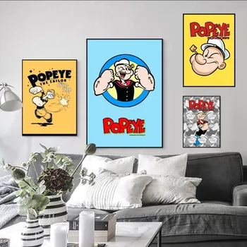 P-Popeye man плакат самоклеящийся художественный плакат Ретро наклейка из крафт-бумаги DIY Room Bar Cafe Винтажная декоративная живопись